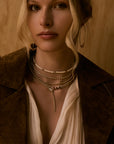 Suspended Cloud Bezel-Set Lariat Necklace