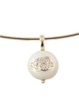 Pearl Pendant with Pavé Inlaid Cloud Gold Collar