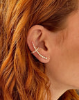 Diamond Ear Climber with Built-in Cuff