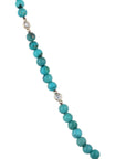 Turquoise and Round Cut Diamond Necklace