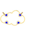 Fancy White Cloud Pendant with White and Blue Enamel