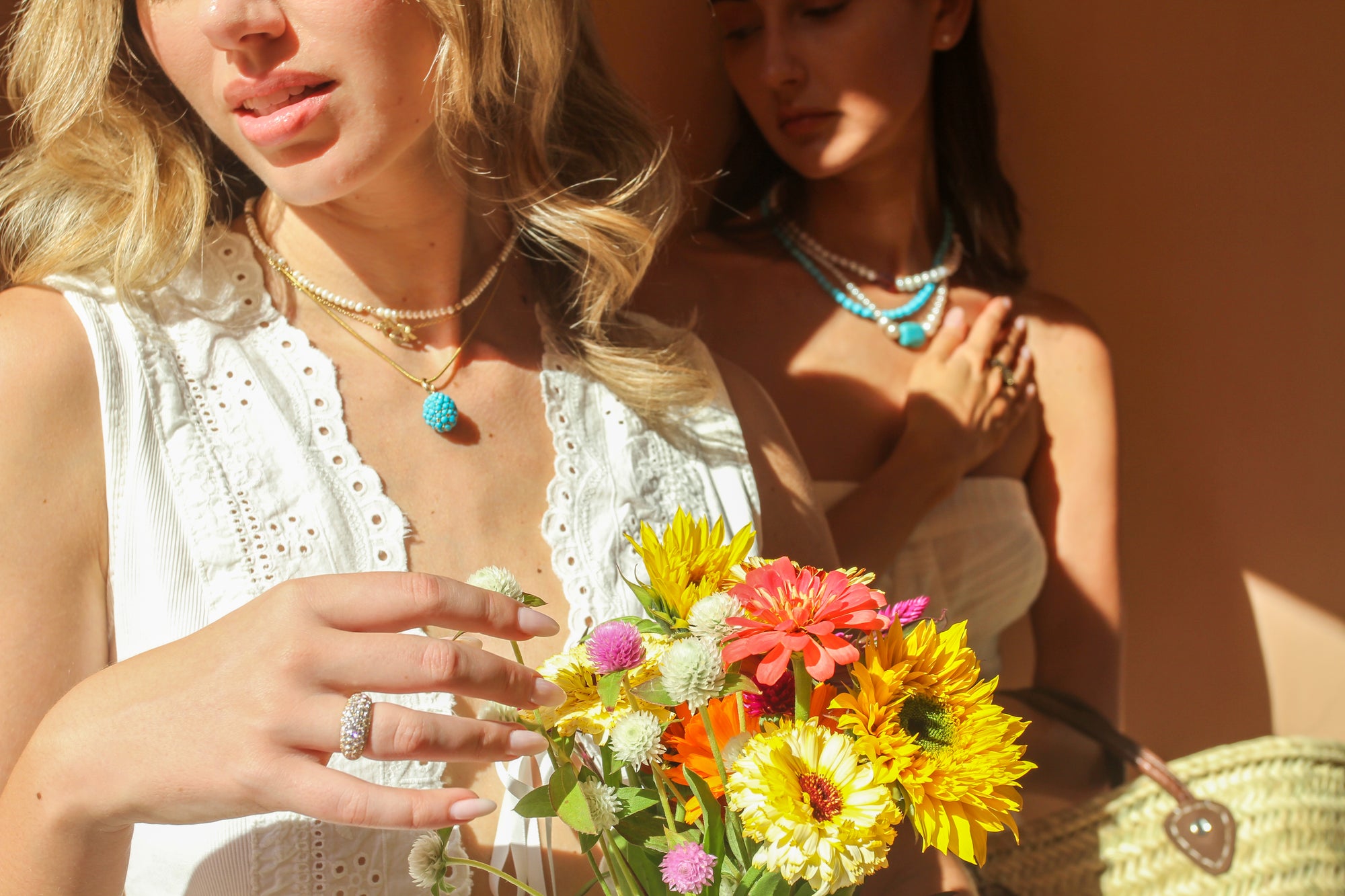 Vintage-Inspired Turquoise Beaded Pendant with Oversize Bail