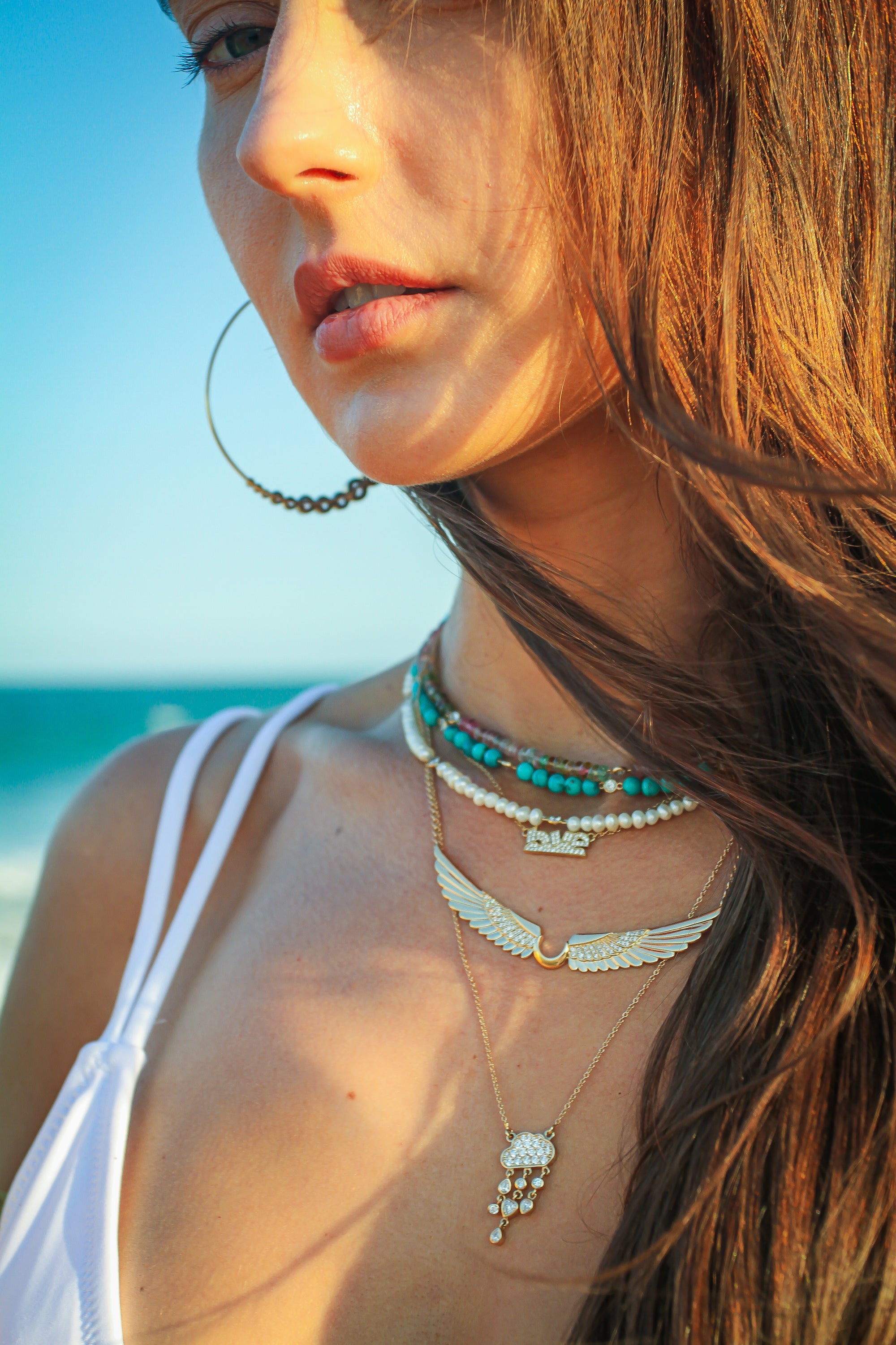 Diamond Rain Charm Necklace