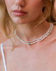 Pastel Candy Stick Asymmetrical Pearl Choker