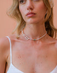 Pastel Candy Stick Asymmetrical Pearl Choker