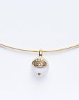 Pearl Pendant with Pavé Inlaid Cloud Gold Collar