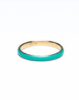 Single Turquoise Enamel Solid Gold Stacking Ring