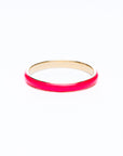 Hot Pink Solid Gold Enamel Stacking Ring