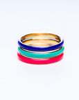 Hot Pink Solid Gold Enamel Stacking Ring