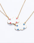 Fancy White Cloud Pendant with White and Blue Enamel