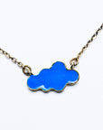 Solid Blue Enamel Cloud Necklace