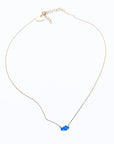Solid Blue Enamel Cloud Necklace