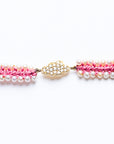 Pavé Cloud Pale Pink Pearl Corded Bracelet