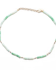 14k Peruvian Opal and Floating Diamond Choker