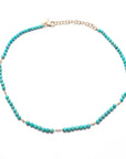 Turquoise and Marquise Cut Diamond Necklace