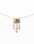 Two Groove Golden Cloud Rain Charm Necklace