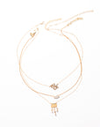 Two Groove Golden Cloud Rain Charm Necklace