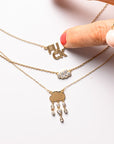 Two Groove Golden Cloud Rain Charm Necklace
