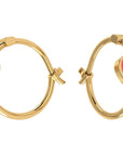 Double Heart Enamel Hoops