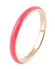 Hot Pink Solid Gold Enamel Stacking Ring