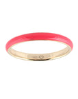 Hot Pink Solid Gold Enamel Stacking Ring