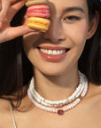 Dharma Wave Puka Shell Heishi Bead Necklace