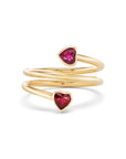 Double Ruby Wrapped Heart Ring