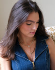Suspended Cloud Bezel-Set Lariat Necklace