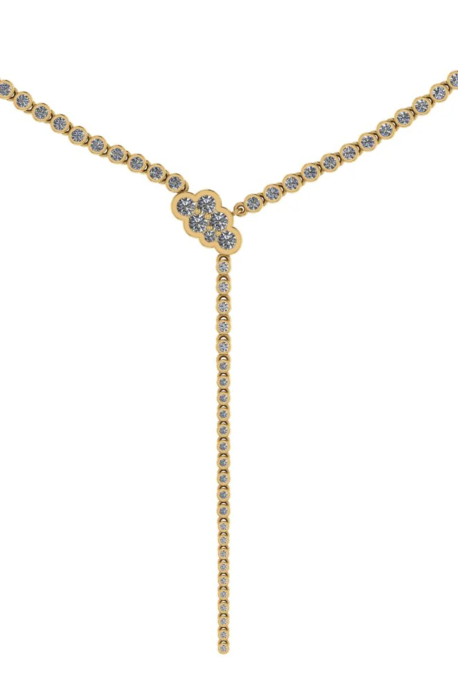 Suspended Cloud Bezel-Set Lariat Necklace