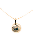 Marquise Sapphire and Diamond Evil Eye Sphere Necklace