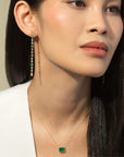 Twin Leaves Emerald and Diamond 70 mm Earrings