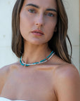 Turquoise and Marquise Cut Floating Diamond Choker