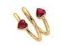 Double Ruby Wrapped Heart Ring