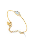 Emerald-Cut Aquamarine + Diamond Bracelet