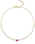 Wear the Ruby Diamond Flux Line Necklace