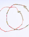 Diamond and Watermelon Tourmaline Necklace