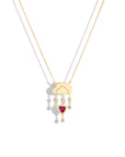 Two Groove Golden Rain Cloud with Ruby Heart