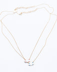 Fancy White Cloud Pendant with Pink Enamel Prongs