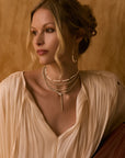 Suspended Cloud Bezel-Set Lariat Necklace