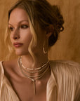 Suspended Cloud Bezel-Set Lariat Necklace