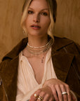 14k Saltwater Pearl and Floating Diamond Necklace