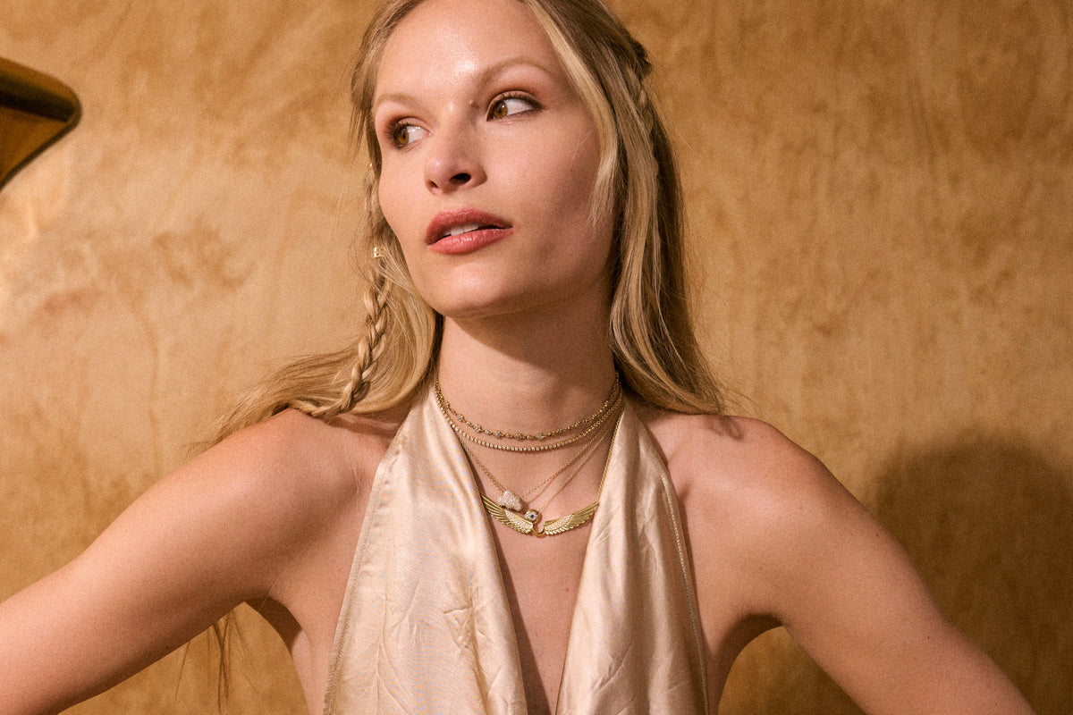 The Finest Stack layered gold necklaces