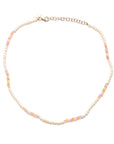 Pastel Opal and Seed Pearl Necklace