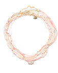 Pink Opal and Diamond Blush Edge Necklace