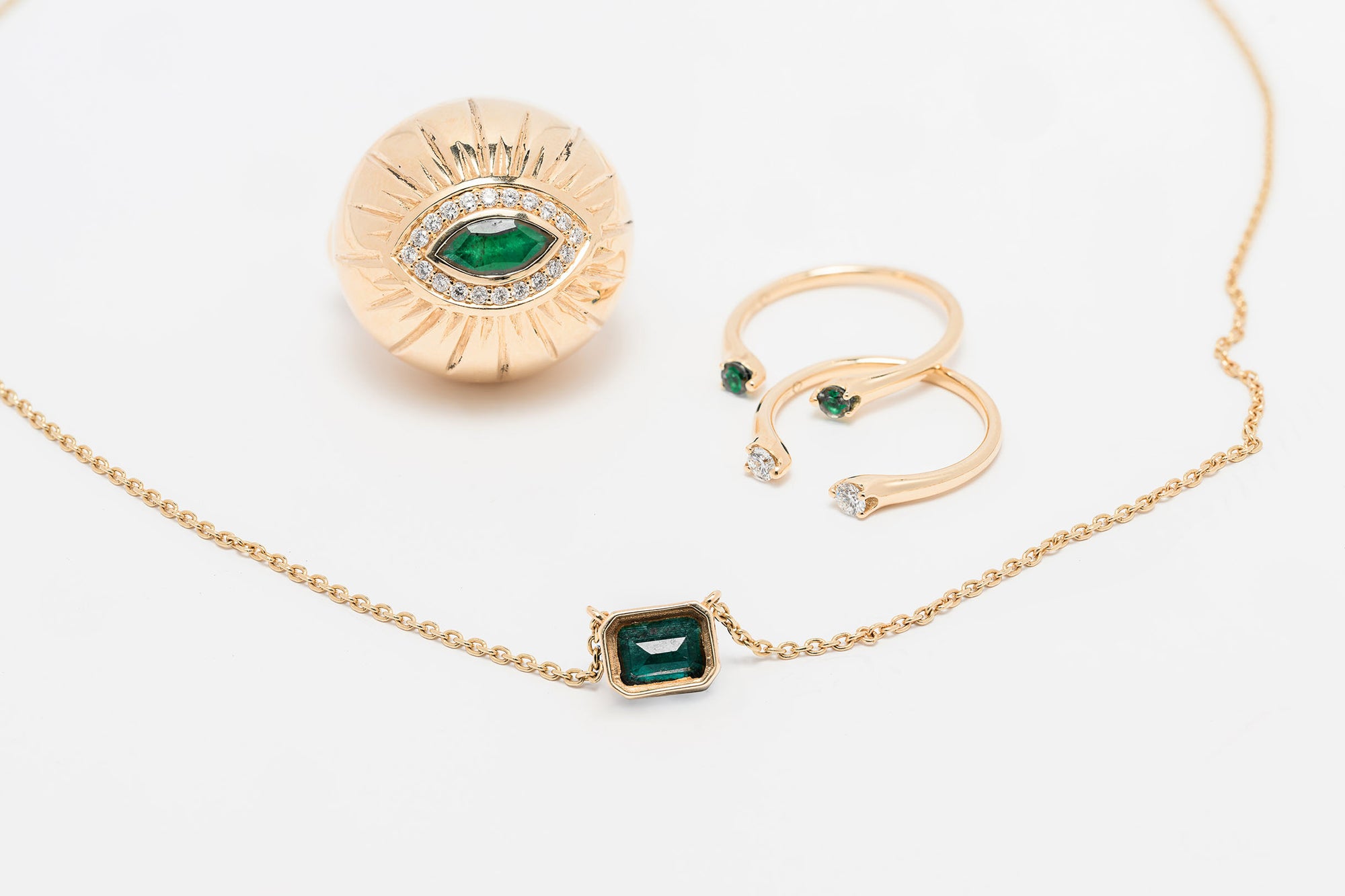 Emerald Cut Emerald Necklace