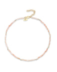 14k Pink Opal and Floating Diamond Necklace