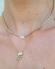 Suspended Cloud Tennis Necklace