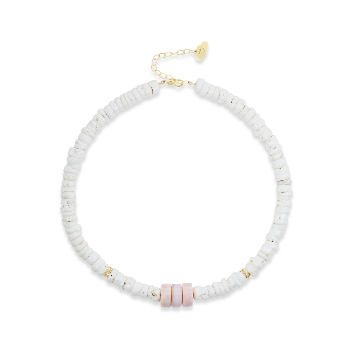 Dharma Wave Puke Shell Heishi Bead Necklace