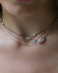 Multi-Diamond Triple Cloud Corded Choker