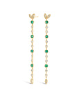 Twin Leaves Emerald and Diamond 70 mm Earrings